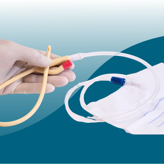 Romsons Foley Trac 2 Way Foley Balloon Catheter, 14FG, Soft Plastic & Rubber Tube